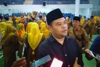 Kadis Pendidikan Mandailing Natal Dollar Hafriyanto saat diwawancarai media ini usai pelantikan Kepsek, Kamis (2/2/2023).