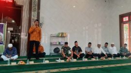 Ketua Panitia Zulhan Hamid H Lubis, M.Pd., memberikan kata sambutan di pembukaan MTQ Tingkat SMA - SMK Se Kabupaten Mandailing Natal di Mesjid Hj. Zulyani Lubis, Aek Lapan Kota Panyabungan, Sabtu (4/3/2023).