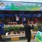 Bupati Mandailing Natal beserta rombongan memberikan penghormatan dari panggung utama kepada para peserta karnaval.
