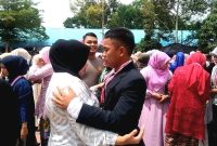 Moment perpisahan peserta didik kelas XII SMAN 3 Panyabungan dipertemukan bersama orang tua, Sabtu (11/3/2023).
