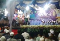 Bupati Mandailing Natal H.M. Ja'far Sukhairi Nasution memberikan sambutan Peringatan Isra Mi'raj Nabi Muhammad SAW sekaligus menyambut bulan suci Ramadhan 1444 H/ 2023 M di kota Panyabungan, Selasa (21/3/2023).