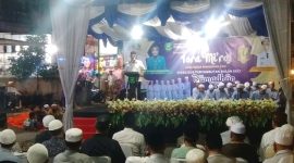 Bupati Mandailing Natal H.M. Ja'far Sukhairi Nasution memberikan sambutan Peringatan Isra Mi'raj Nabi Muhammad SAW sekaligus menyambut bulan suci Ramadhan 1444 H/ 2023 M di kota Panyabungan, Selasa (21/3/2023).