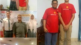 Nabil Arya Barata Lubis bersama Ayahnya Jeffry Barata Lubis (kanan).
