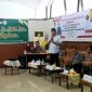 Bupati Mandailing Natal H.M. Ja'far Sukhairi Nasution memberitakan kata sambutan saat acara syukuran di Aula RSUD Panyabungan, Sabtu (27/5/2023).