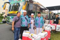 Jamaah Haji Kloter 1 asal Kab. Mandailing Natal telah sampai di Asrama Haji kota Madan, Rabu (5/7/2023).