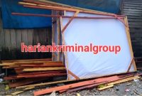 Rangka Baliho Caleg di Pemilu 2024 yang telah siap pasang dari pedagang kayu di Panyabungan, Minggu (15/10/2023).