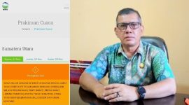 Tangkapan layar Peringatan Dini dari BMKG untuk wilayah Sumatera Utara dan Foto Kepala BPBD Mandailing Natal Mukhsin Nasution, Kamis (23/11/2023).