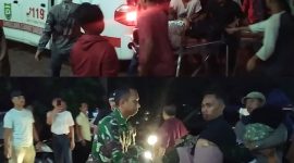 Terpantau warga bersama Aparat TNI/Polri dan Pers ikut evakuasi pasien keracunan gas menuju ruang IGD RSUD Panyabungan, Kamis (22/2/2024). [Foto: Joki Nasution].