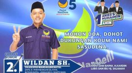Baliho Caleg NasDem, Wildan SH nomor urut 2 di salah satu daerah Dapil III Mandailing Natal. (ist)