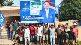 Baliho Sosialisasi Caleg PAN, Edi Adwar, S.Sos disalah satu daerah pemilihan Mandailing Natal IV. (ist)