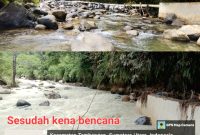 Wilayah pemasangan pipa air bersih yang rusak dihantam air deras menuju saluran irigasi menuju Desa Pastap Julu, Rabu (15/5/2024). [Ist]