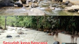 Wilayah pemasangan pipa air bersih yang rusak dihantam air deras menuju saluran irigasi menuju Desa Pastap Julu, Rabu (15/5/2024). [Ist]