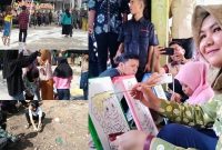Anak-anak sedang memainkan engrang, tamtam buku, kelereng dan Wakil Bupati Madina ikut mewarnai di Festival Permainan Leluhur Kec. Tambangan, Kamis (6/6/2024). [Foto: Joki Nasution]