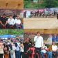 Moment opening Kejuaran Super Grasstrack Open Tropy Bobby Harun di sirkuit Taman Raja Batu, Kabupaten Mandailing Natal yang dibuka secara resmi Ketua IMI Sumut, Sabtu (21/9/2024). [Foto: Joki Nasution].