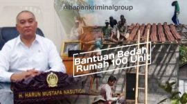 H. Harun Mustafa Nasution saat menjabat wakil ketua DPRD Sumatera Utara telah memperjuangkan 100 unit bedah rumah di Kab. Mandailing Natal. [ist]