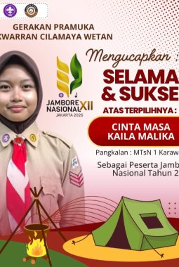 Bangga! Cinta Masa Kaila Malika Siap Harumkan Nama MTsN 1 Karawang di Jambore Nasional XII tahun 2026