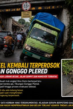Truk Engkel Kembali Terperosok di Tikungan Gonggo Plered, Supir Mengaku Tak Tahu Ada Lubang Besar