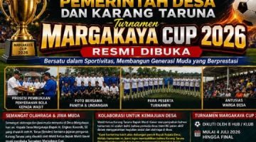 Pemerintah Desa dan Karang Taruna Bersinergi, Turnamen Margakaya Cup 2026 Resmi Dibuka