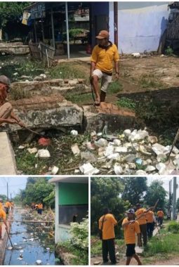 Pemdes Sukakerta Cilamaya Wetan Gelar Jumsih di Dusun Cermin Barat, Bersihkan Saluran Air dari Tumpukan Sampah