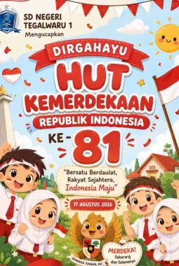 SDN Tegalwaru 1 Cilamaya Wetan Kobarkan Semangat HUT RI ke-81