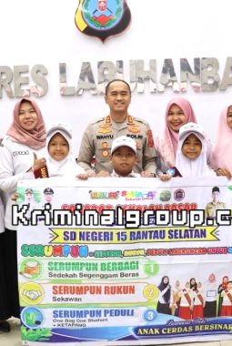 Kapolres Labuhanbatu Menerima Kunjungan Siswa SDN 15 Rantau Selatan, Wakil Labuhanbatu di Ajang Nasional